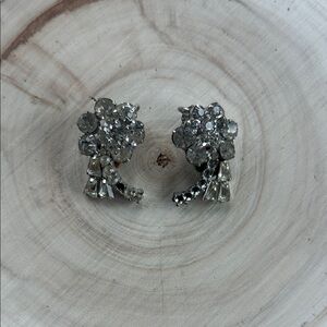 Elegant Silver Crystal Cluster Earrings